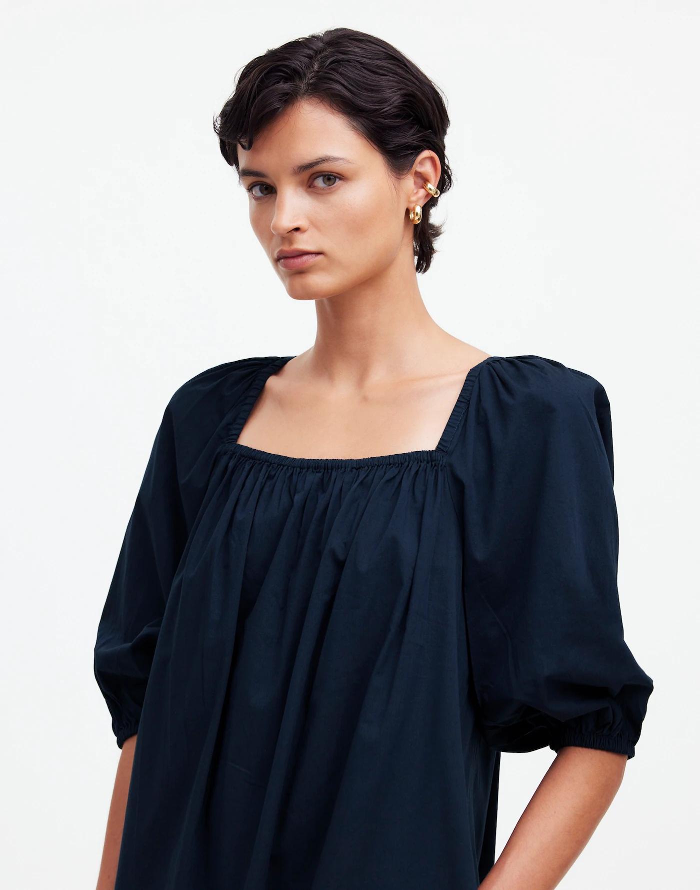 Square-Neck Puff-Sleeve Mini Dress Product Image