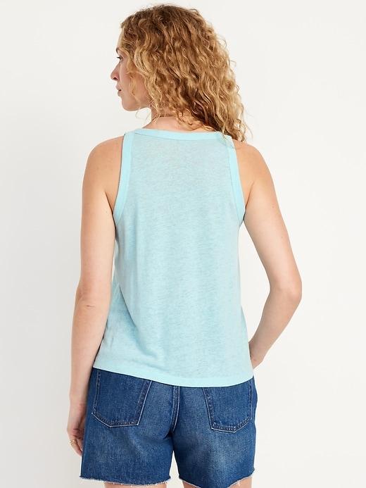 Linen-Blend Tank Top Product Image