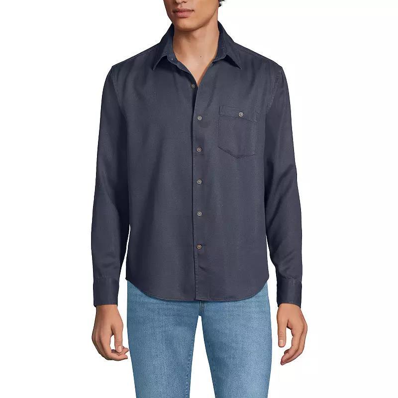 Men's Lands' End Relaxed Twill Shirt, Size: Medium, Antique Alabaster Product Image