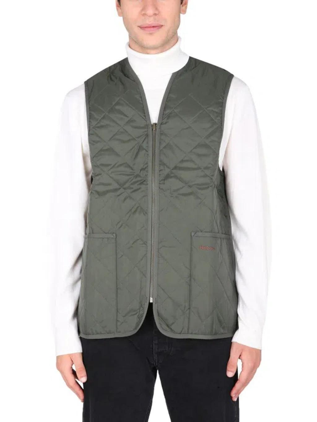 BARBOUR Quilted Waistco Vest In Green Polyamide Product Image