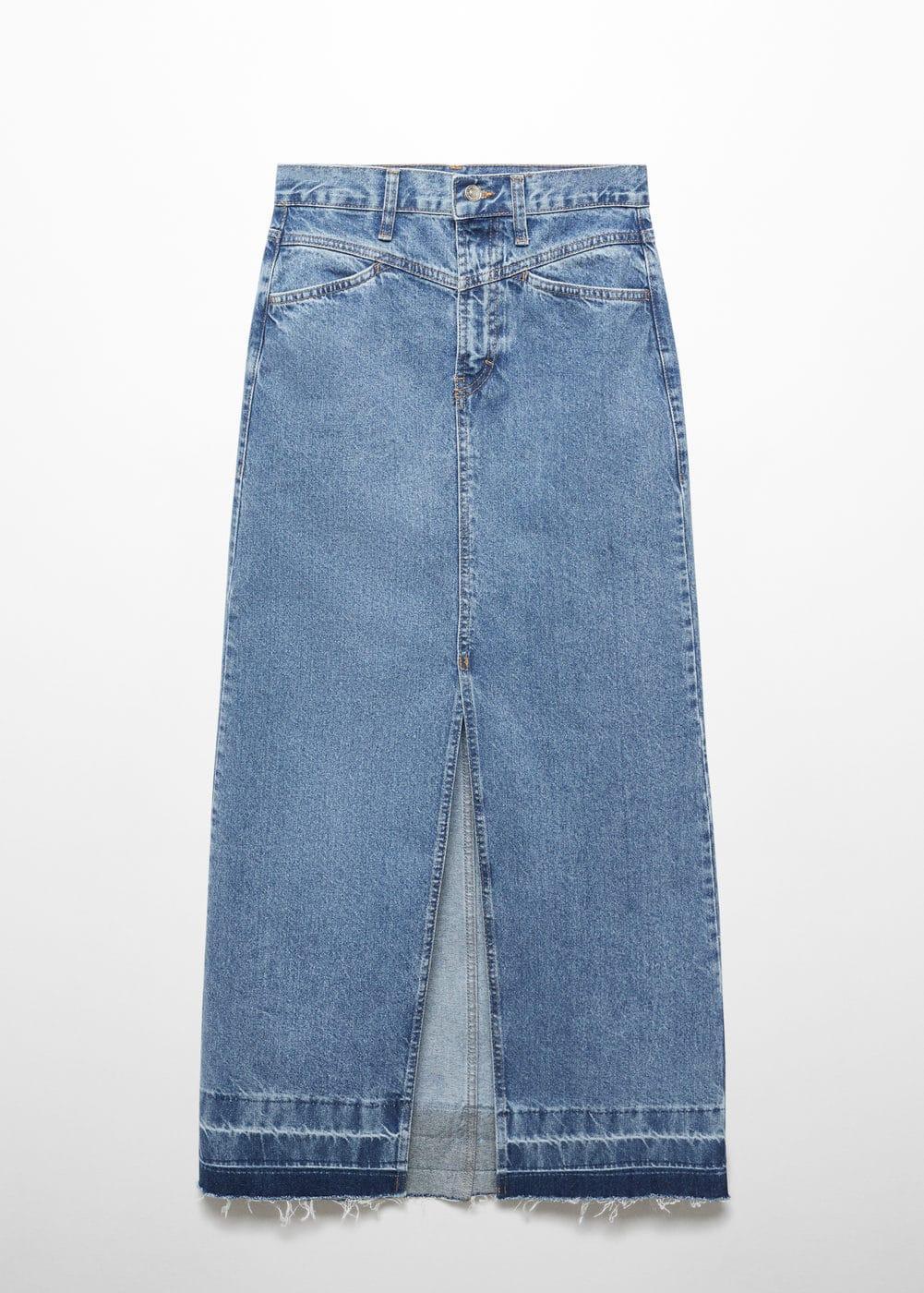 Mango Womens Denim Long Skirt Product Image