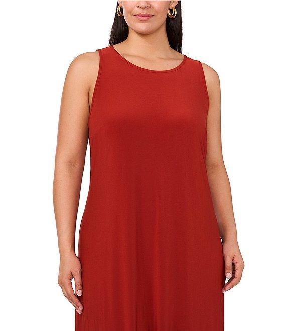 Vince Camuto Plus Size Sleeveless Crew Neck Keyhole Back Knit Maxi Dress Product Image