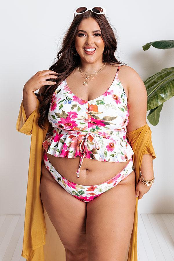 Secret Beach Reversible Bikini Bottoms in Pink Curves Product Image