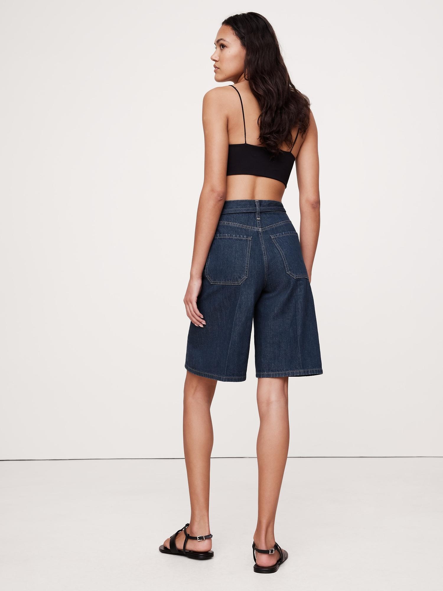 High-Rise Denim Bermuda Short Product Image