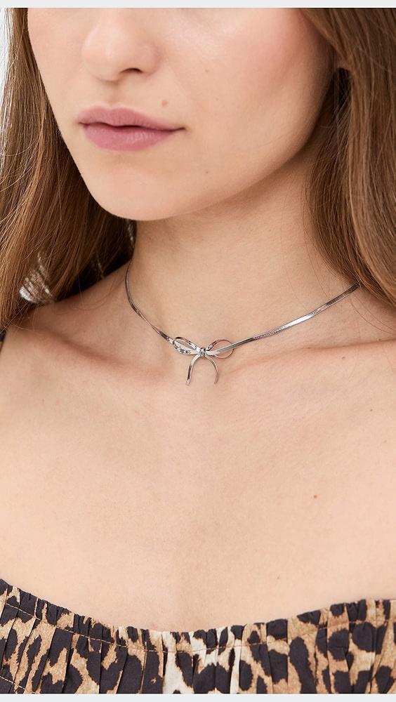 Maison Irem Silver Bow Necklace | Shopbop Product Image