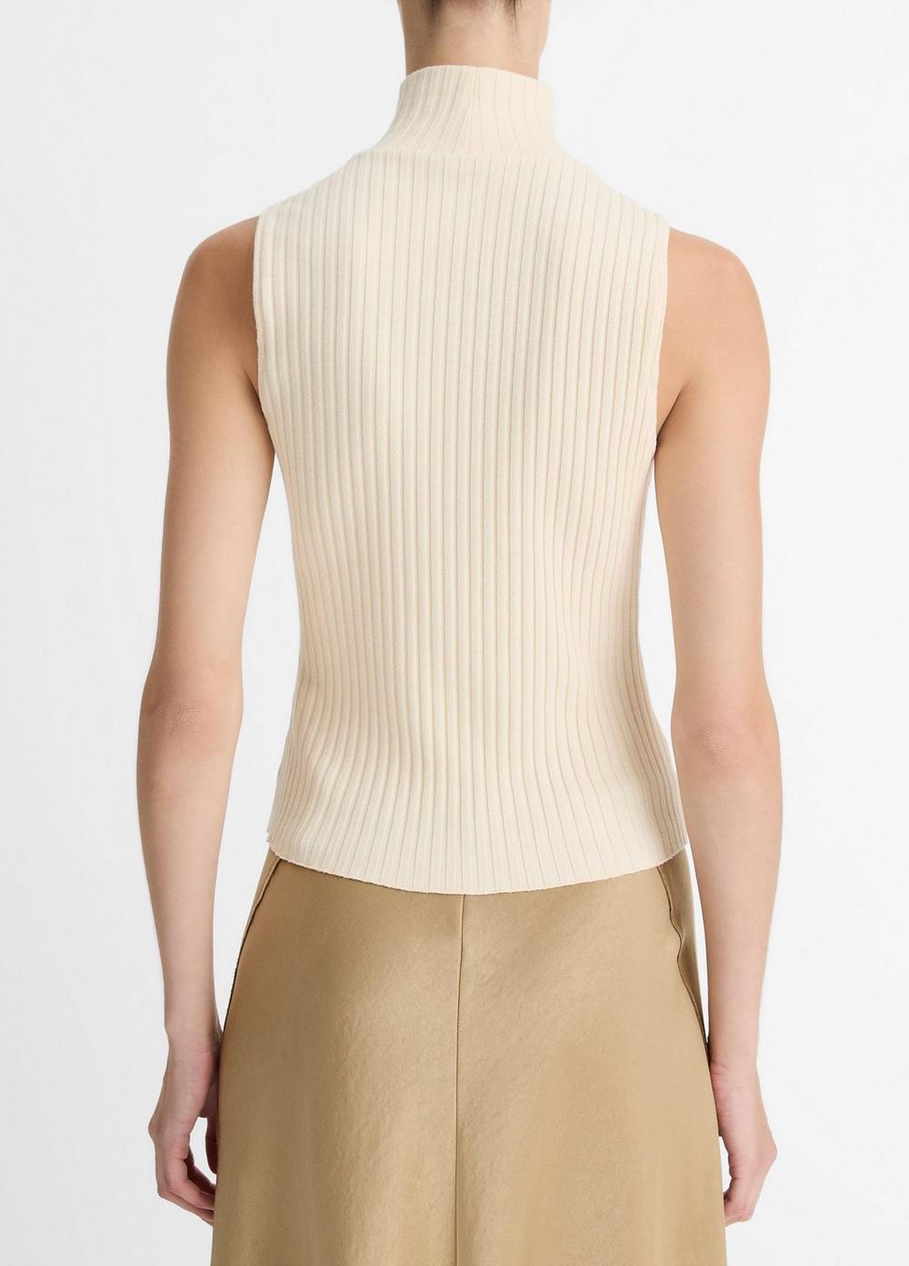 Ribbed Cotton-Blend Turtleneck Top Product Image