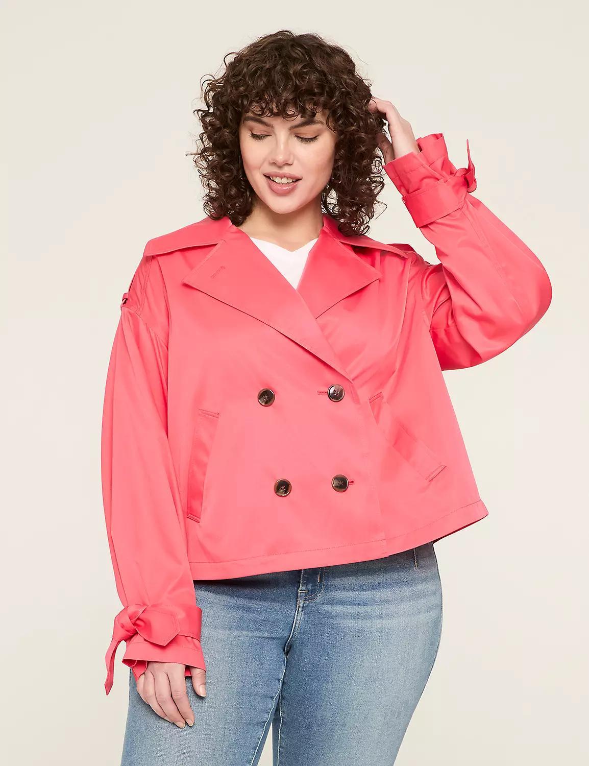 Swing-Back Short Lightweight Trench Coat Product Image