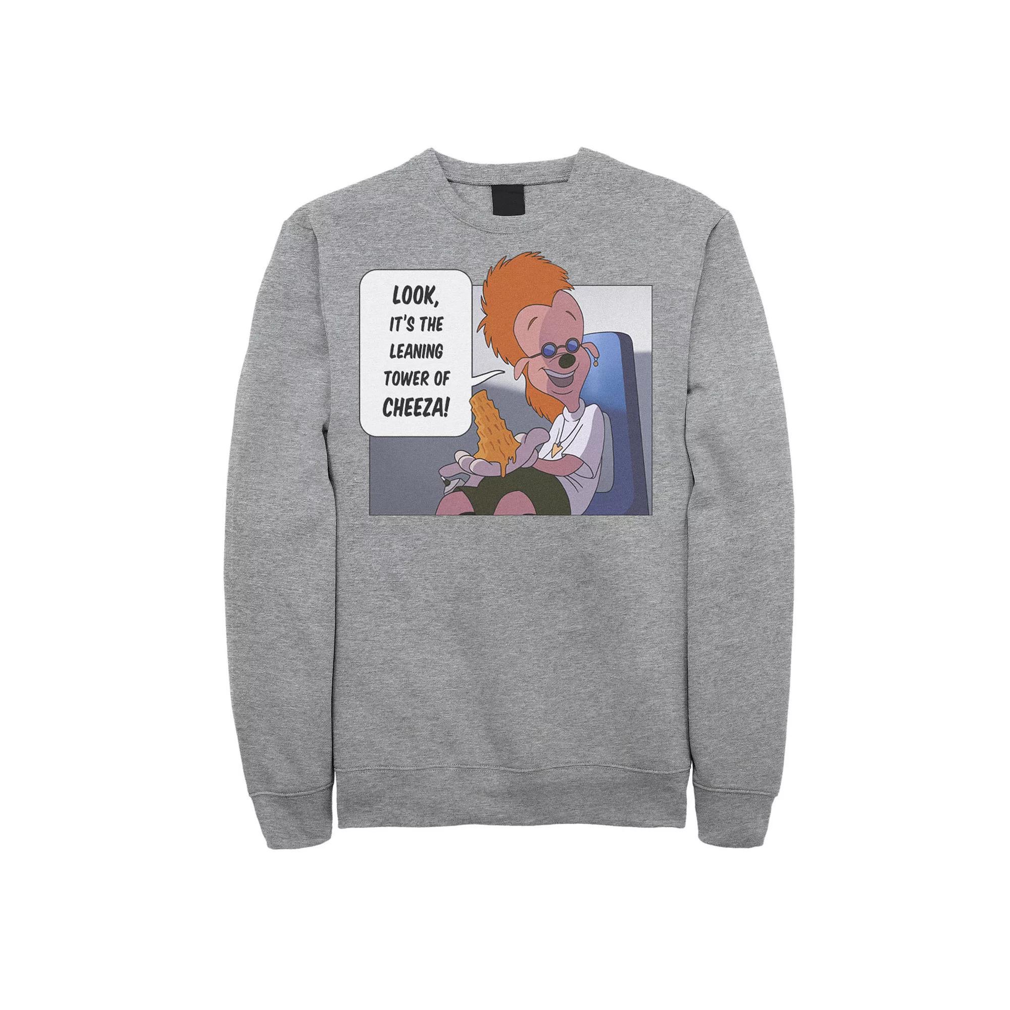 Disney's A Goofy Movie Men's Look It's The Leaning Tower Of Cheeza Sweatshirt,  Product Image