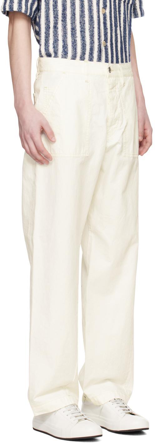 SUNFLOWER White Twist Work Trousers In 010 White Product Image