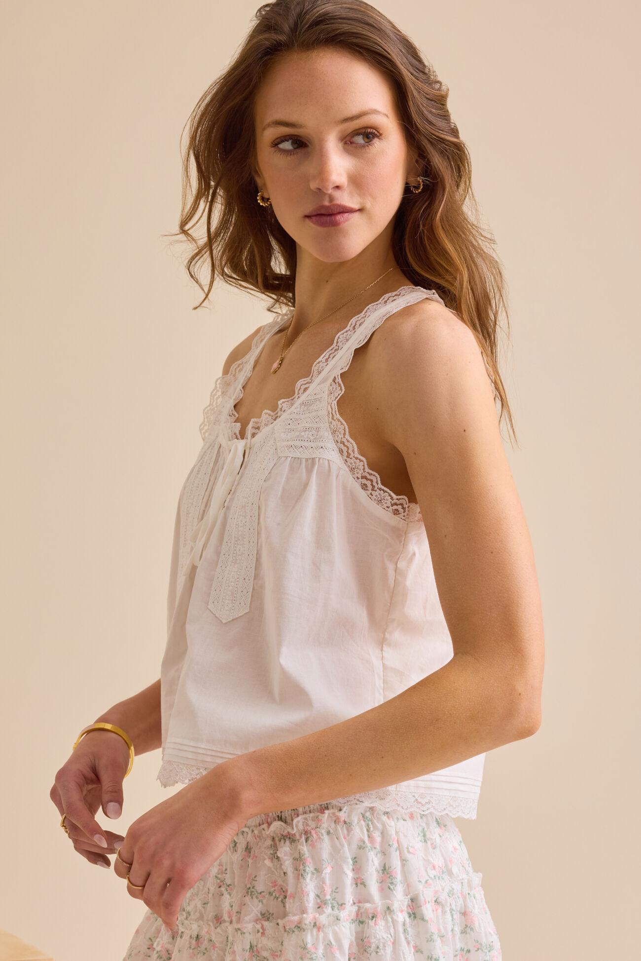 Julie Lace Flowy Tank Product Image