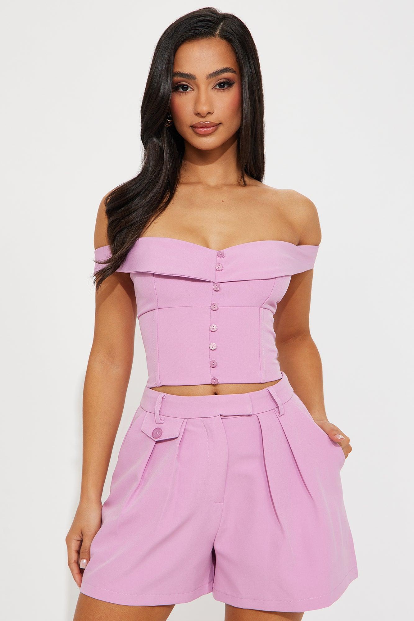 Work Trip Short Set - Pink Product Image