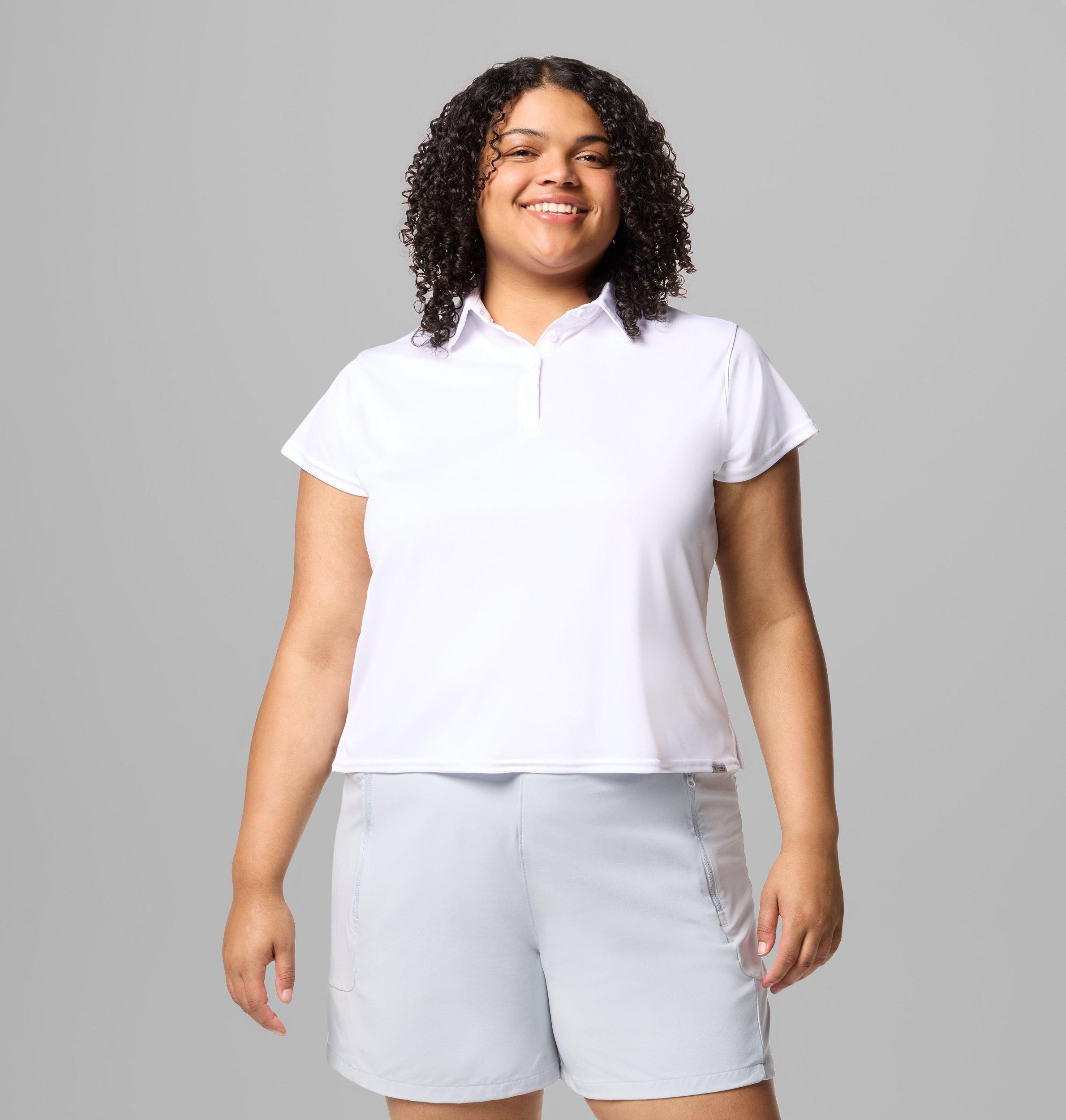 Columbia Womens PFG Tidal Tee Short Sleeve Polo - Plus Size- Product Image