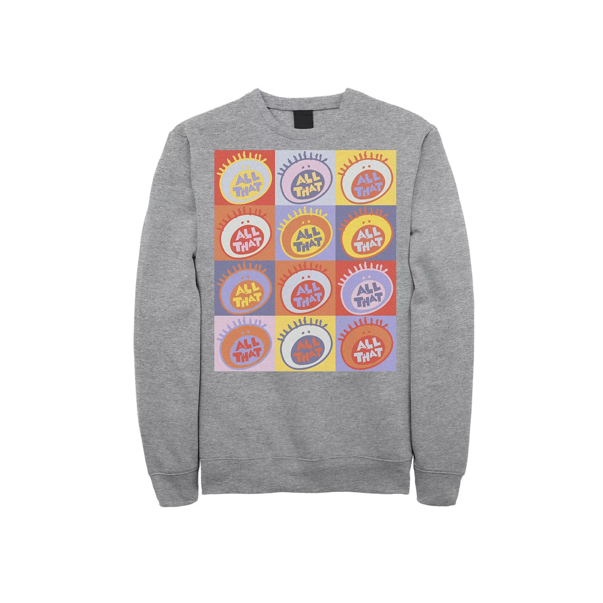 Men's Nickelodeon All That Classic Vintage Logo Panels Graphic Fleece Pullover,  Product Image