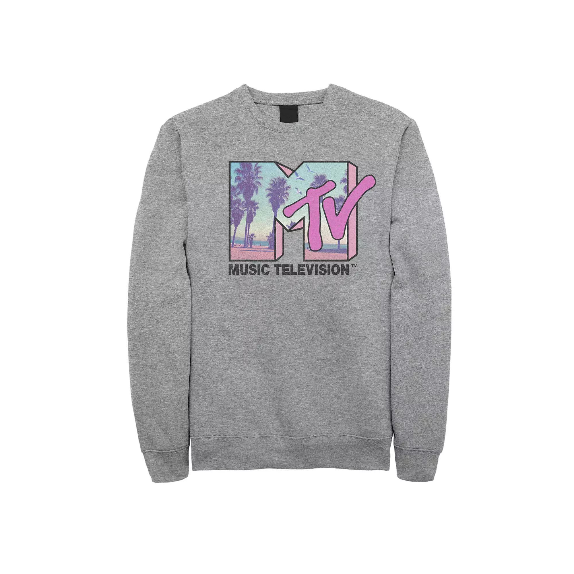 Men's MTV Beach and Palm Tree Logo Sweatshirt,  Product Image