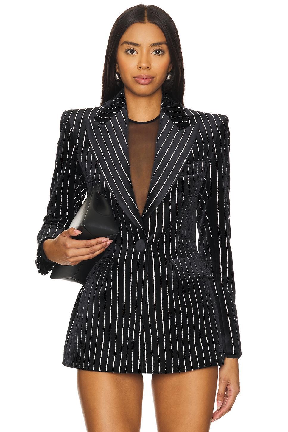 Crystal Velvet Single Breasted Fitted Blazer Alex Perry Product Image