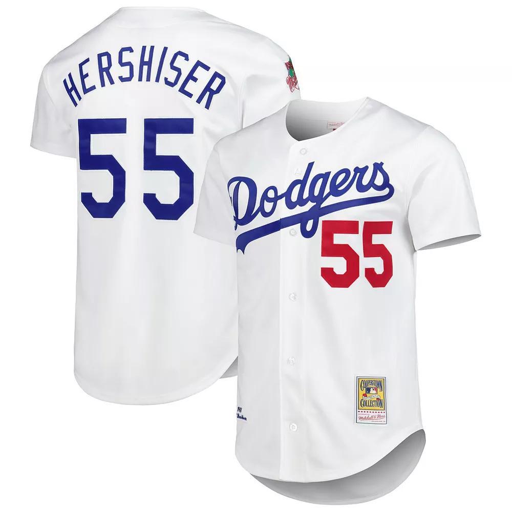 Men's Mitchell & Ness Orel Hershiser White Los Angeles Dodgers Cooperstown Collection Authentic Jersey, Size: 36 Product Image