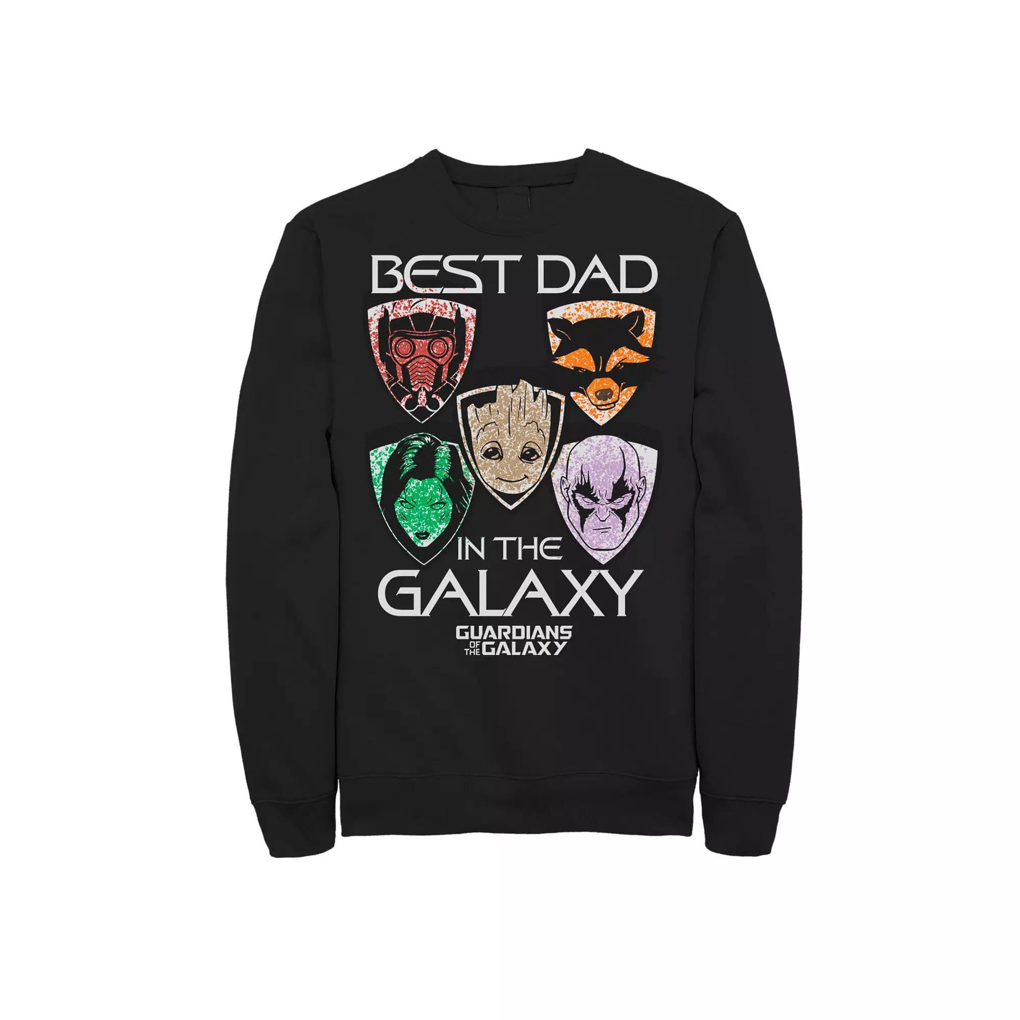 Men's Marvel Guardians Best Dad Father's Day Graphic Fleece Pullover, Size: Small, Black Product Image