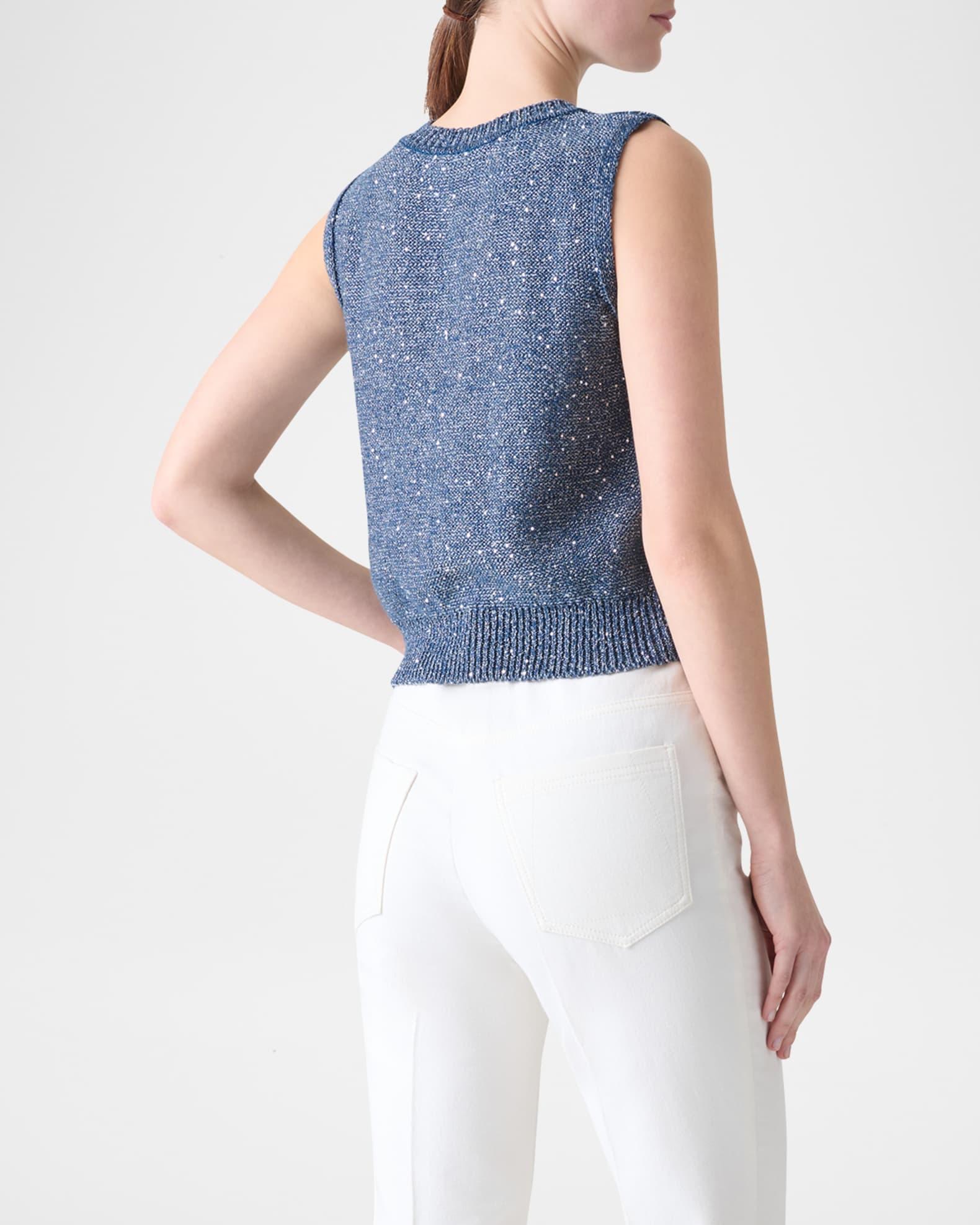 Sleeveless Sequined Crewneck Top Product Image
