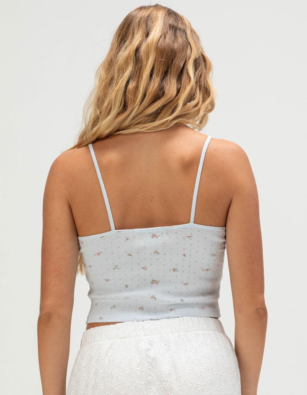 NECTAR CLOTHING Lacey Pointelle Womens Cami - LIGHT BLUE Product Image