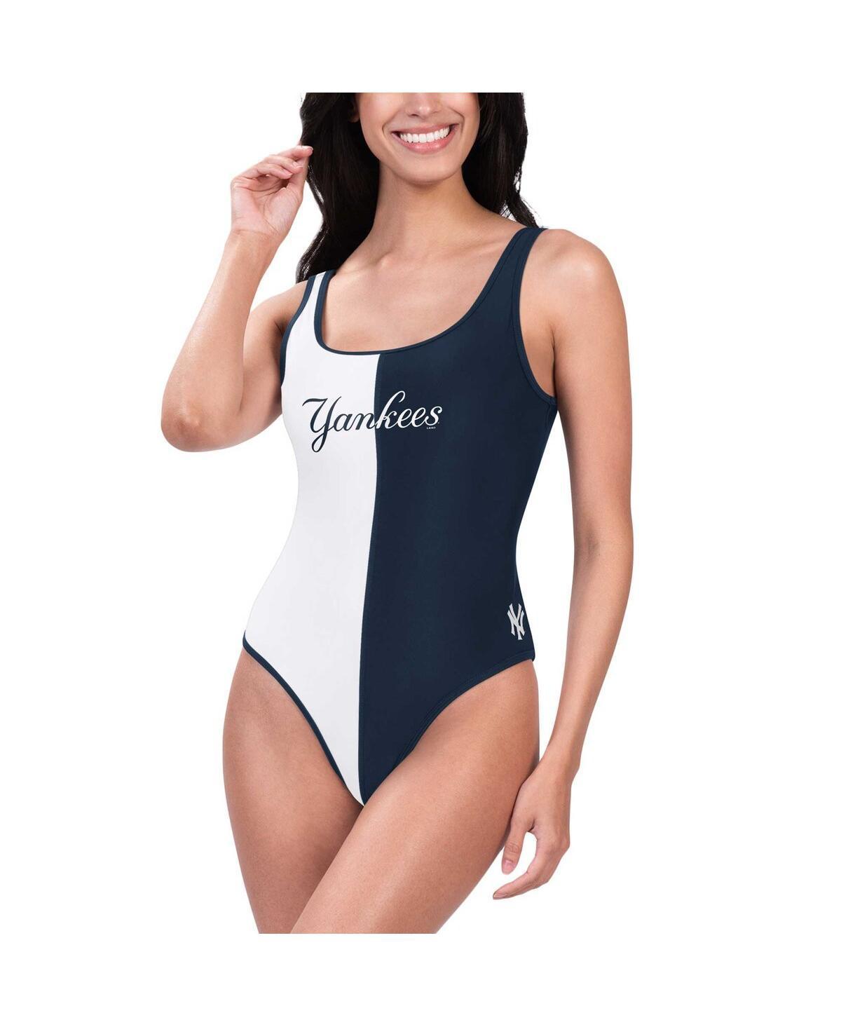 Women's G-III 4Her by Carl Banks Navy/White New York Yankees Last Stand One-Piece Swimsuit, Size: Medium, Blue Product Image