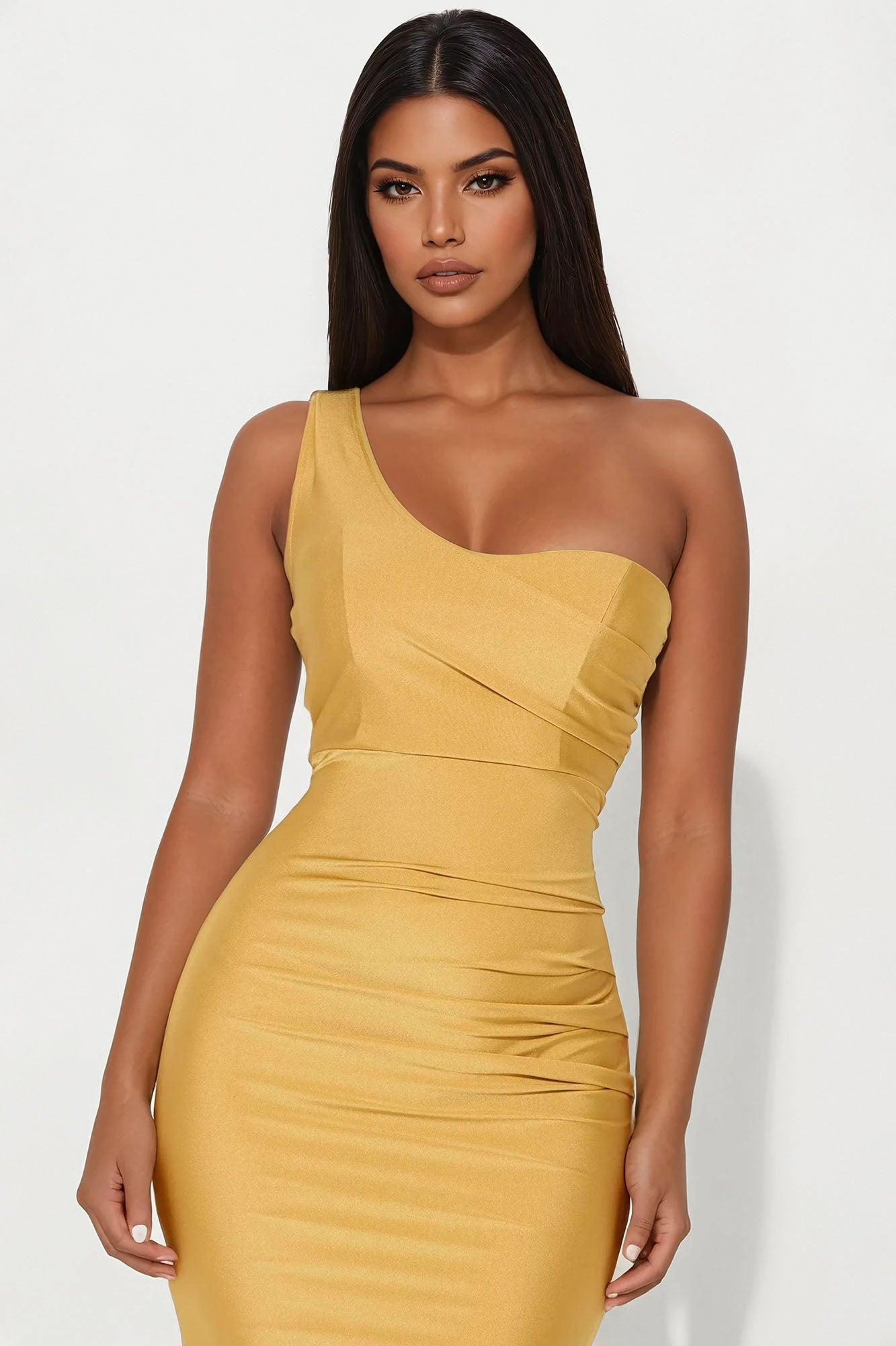 Calling You Over Maxi Dress - Gold Product Image
