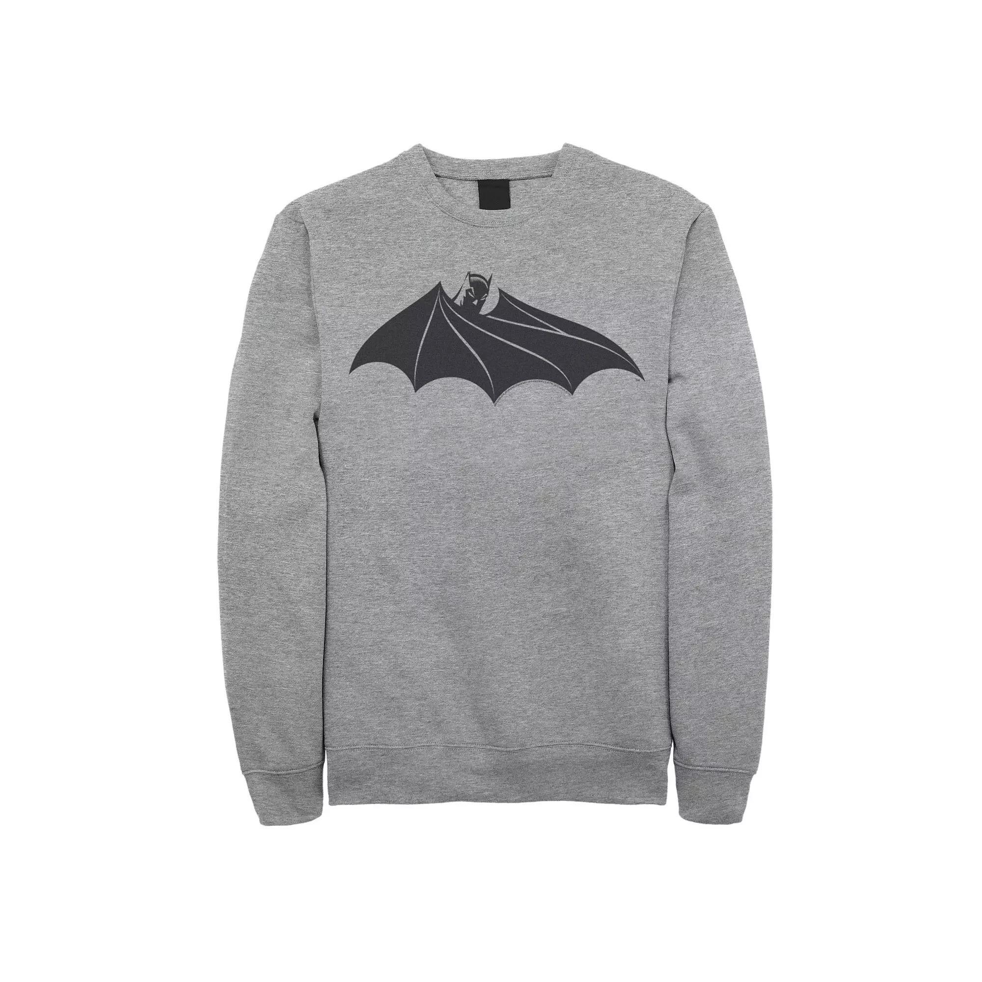 Men's DC Comics Batman Cloak Chest Logo Sweatshirt, Size: 3XL, Athletic Grey Product Image