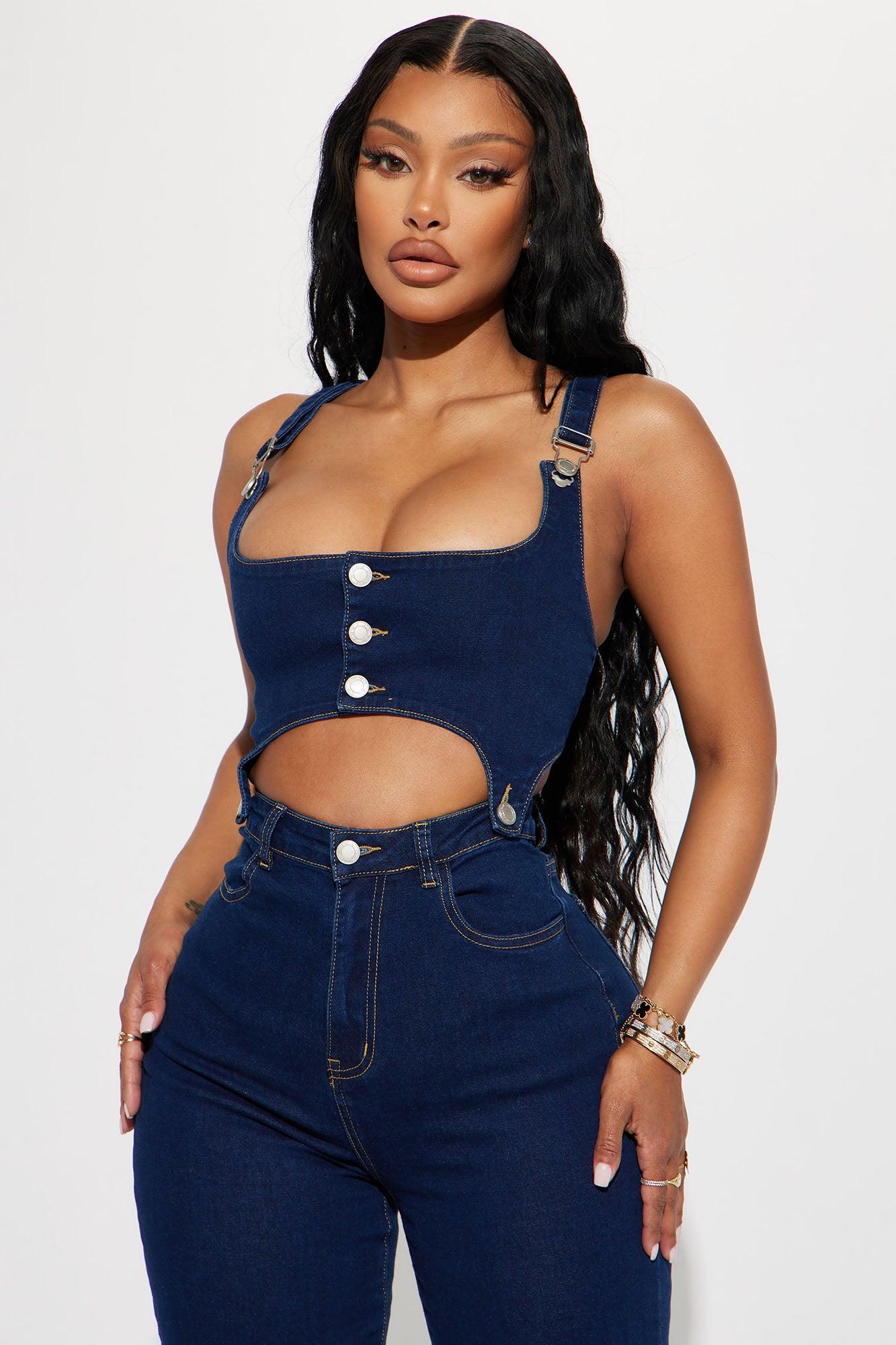 Camelle Denim Jumpsuit - Dark Wash Product Image