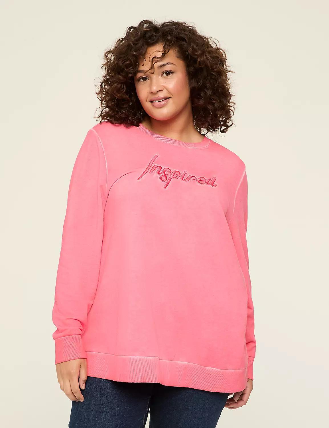 Embroidered Inspired Graphic Sweatshirt Product Image