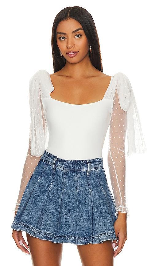 Free People x Intimately FP Tongue Tied Bodysuit In Ivory Size M. Product Image