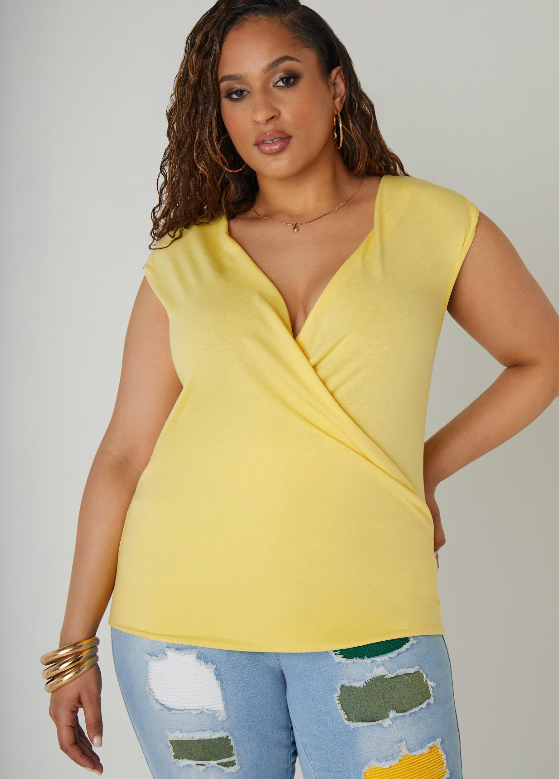 Faux Wrap Jersey Top Product Image