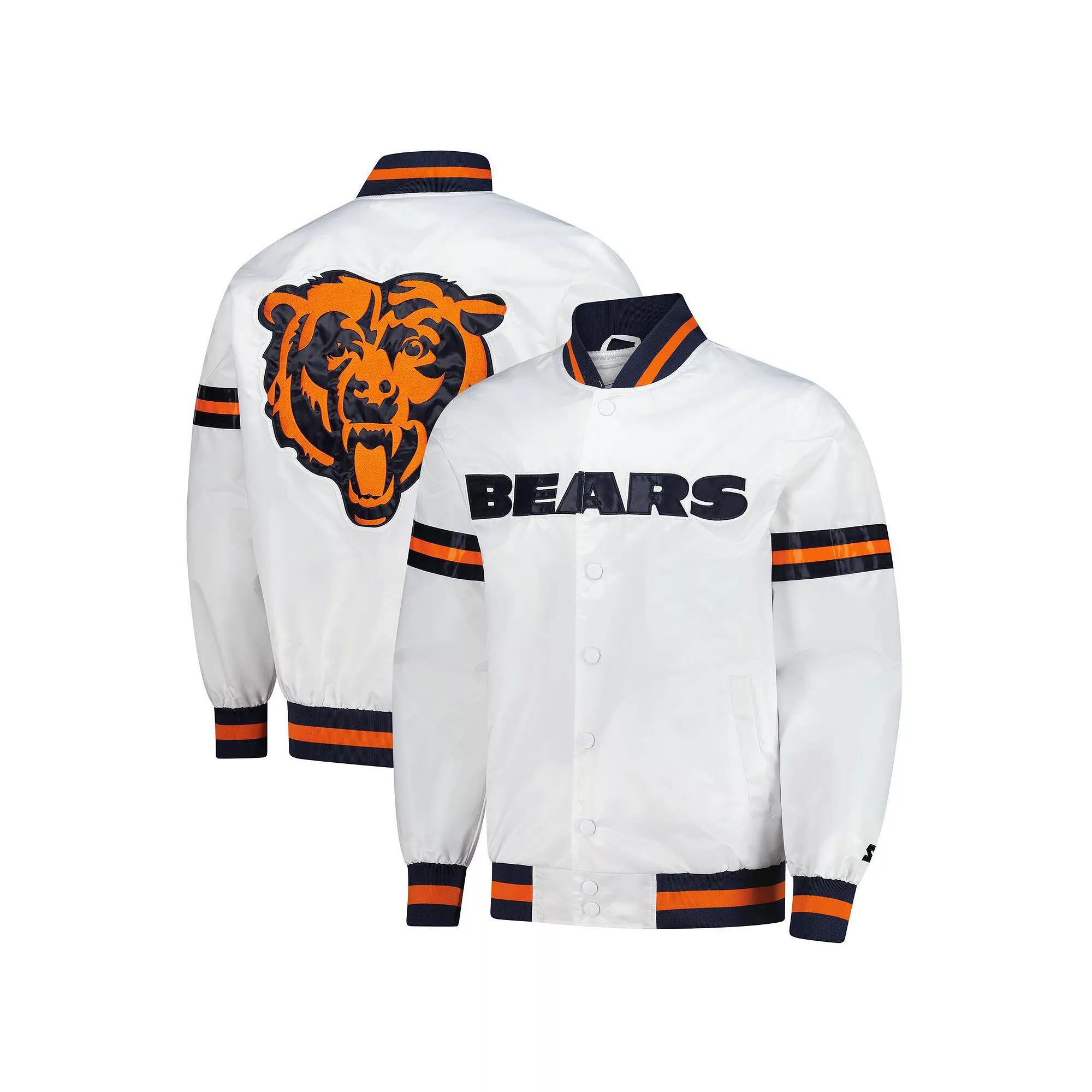 Men's Starter White Chicago Bears Scout Full-Snap Varsity Jacket,  Product Image