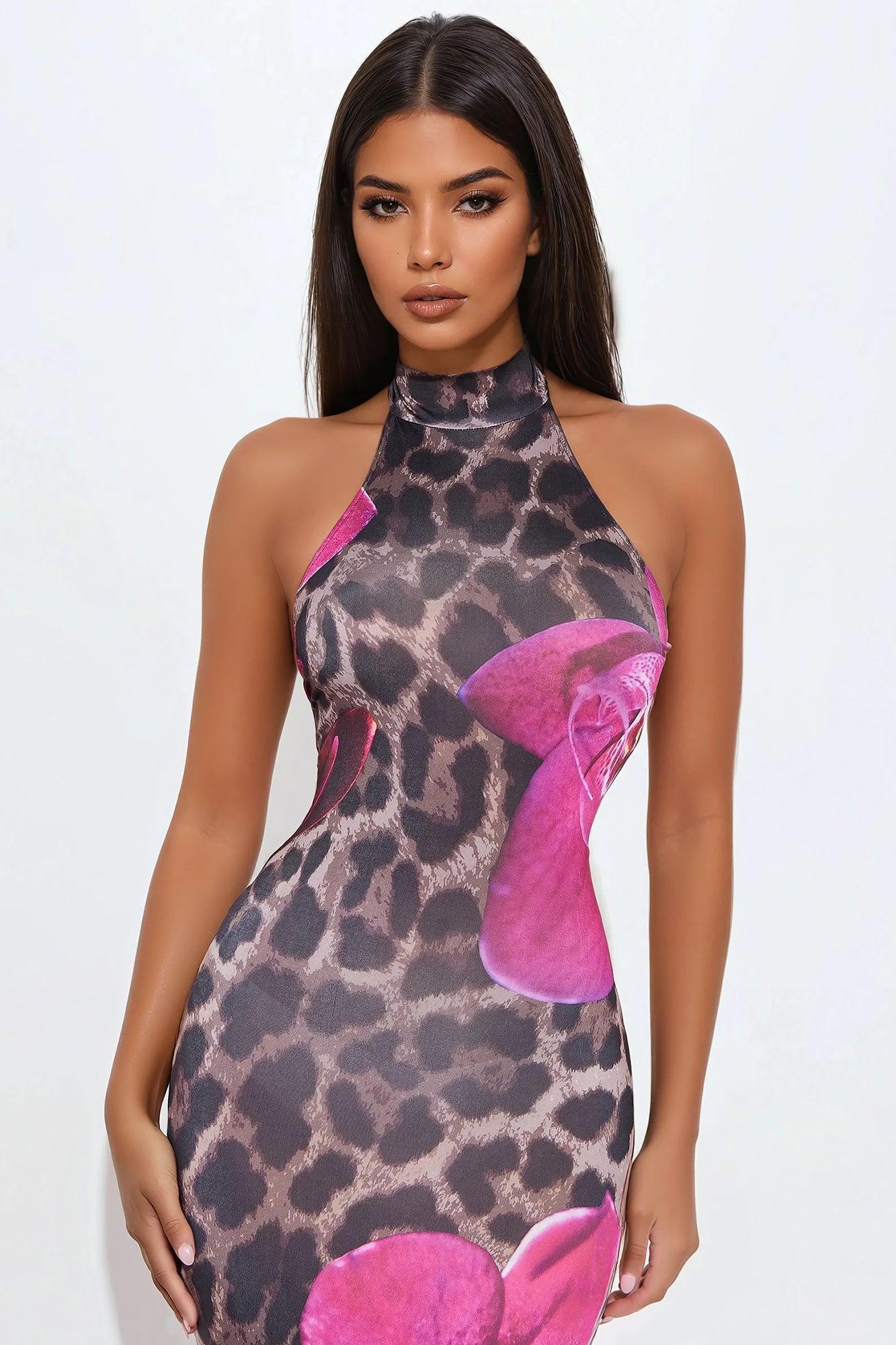 Alix Floral Leopard Maxi Dress - Leopard Product Image
