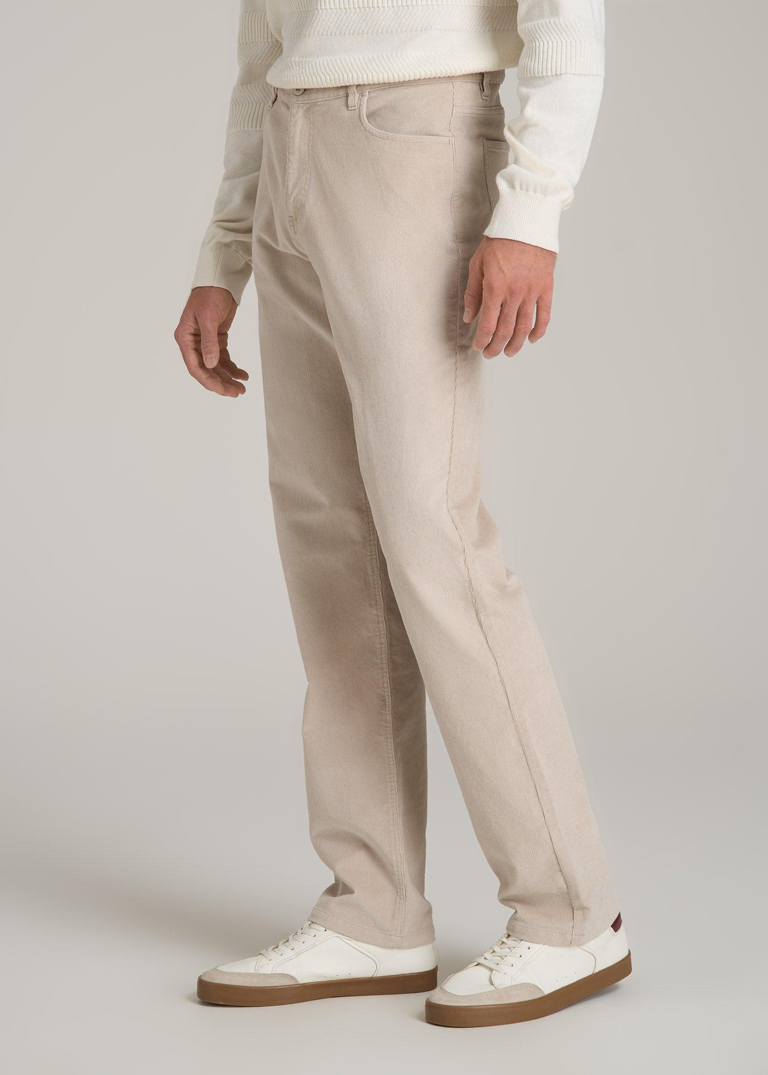 STRAIGHT-LEG Stretch Corduroy Pants for Tall Men in Drywall Tan Product Image