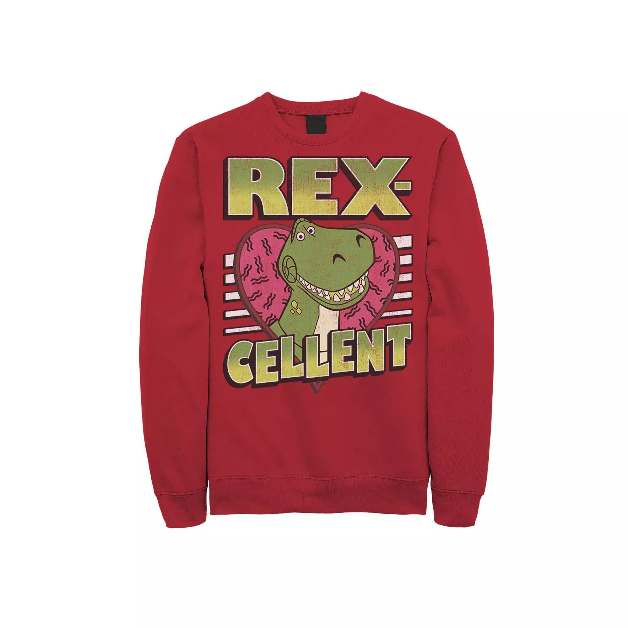 Disney / Pixar's Toy Story Men's Rexcellent Heart Sweatshirt, Size: XL, Red Product Image