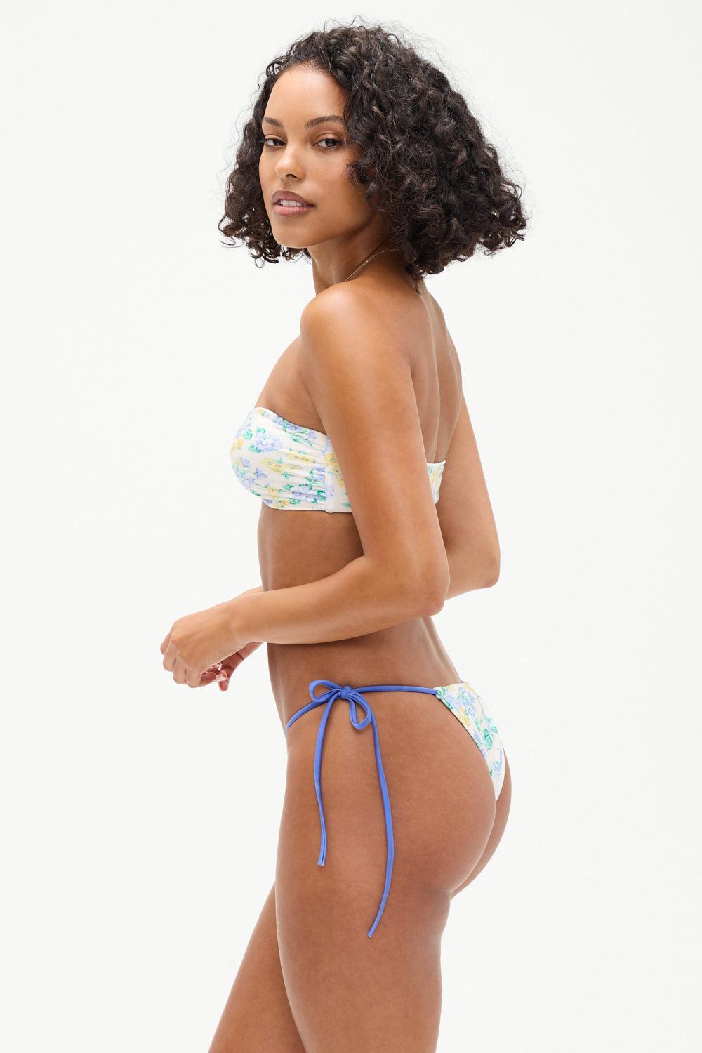 Crescent Shine Bandeau Bikini Top - Coastal Floral Product Image