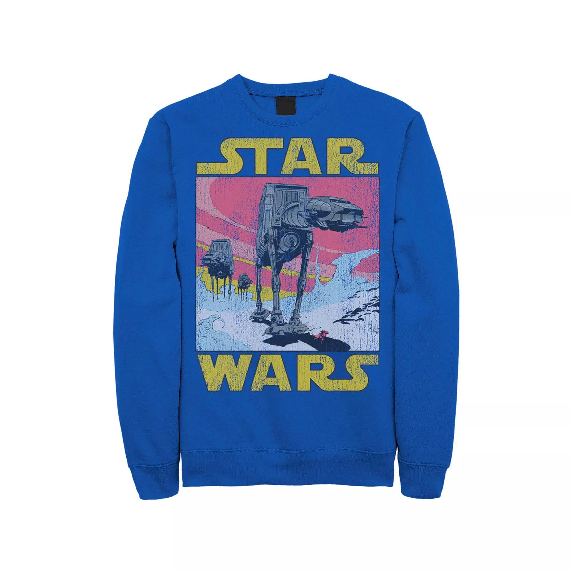 Men's Star Wars At-AT Retro Poster Sweatshirt, Size: Small, Royal Product Image