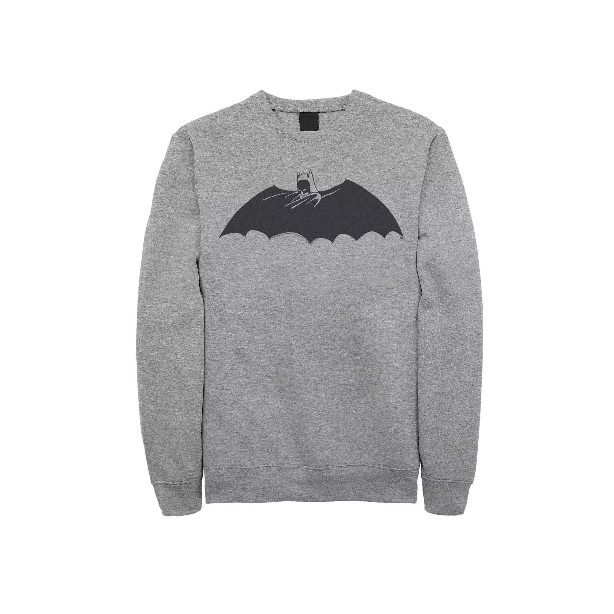 Men's DC Comics Batman Side Portrait Logo Sweatshirt, Size: Small, Athletic Grey Product Image