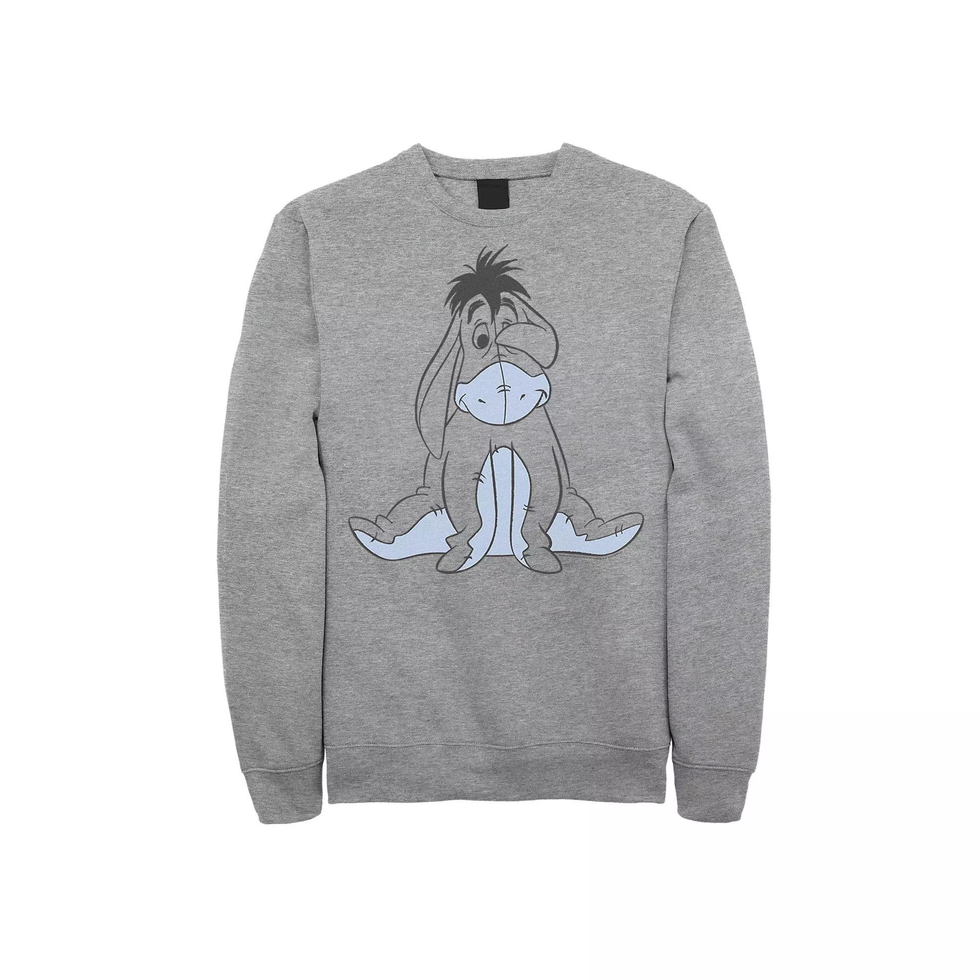 Disney's Winnie The Pooh Men's Happy Eeyore Art Sketch Sweatshirt, Size: XXL, Athletic Grey Product Image