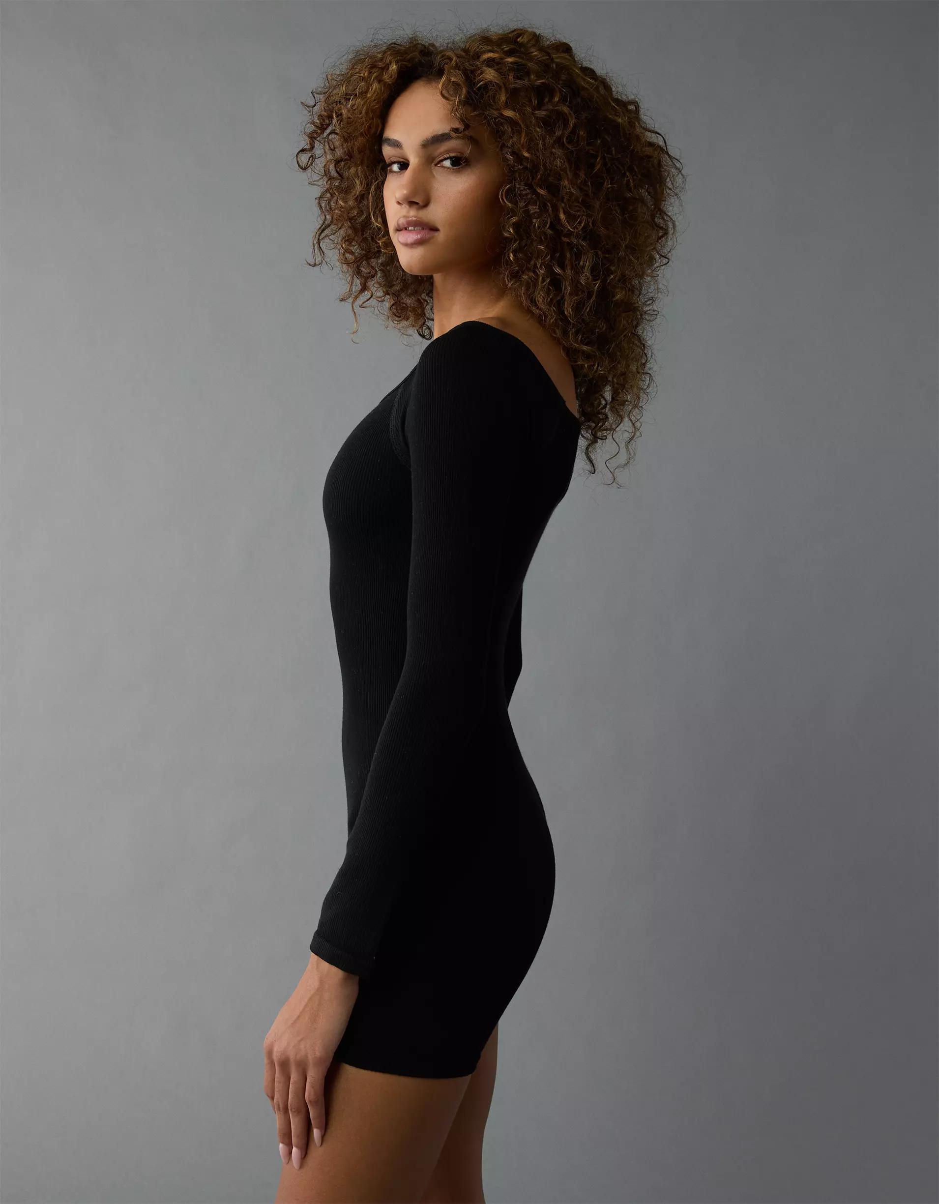 AE Off-The-Shoulder Seamless Lounge Romper Product Image