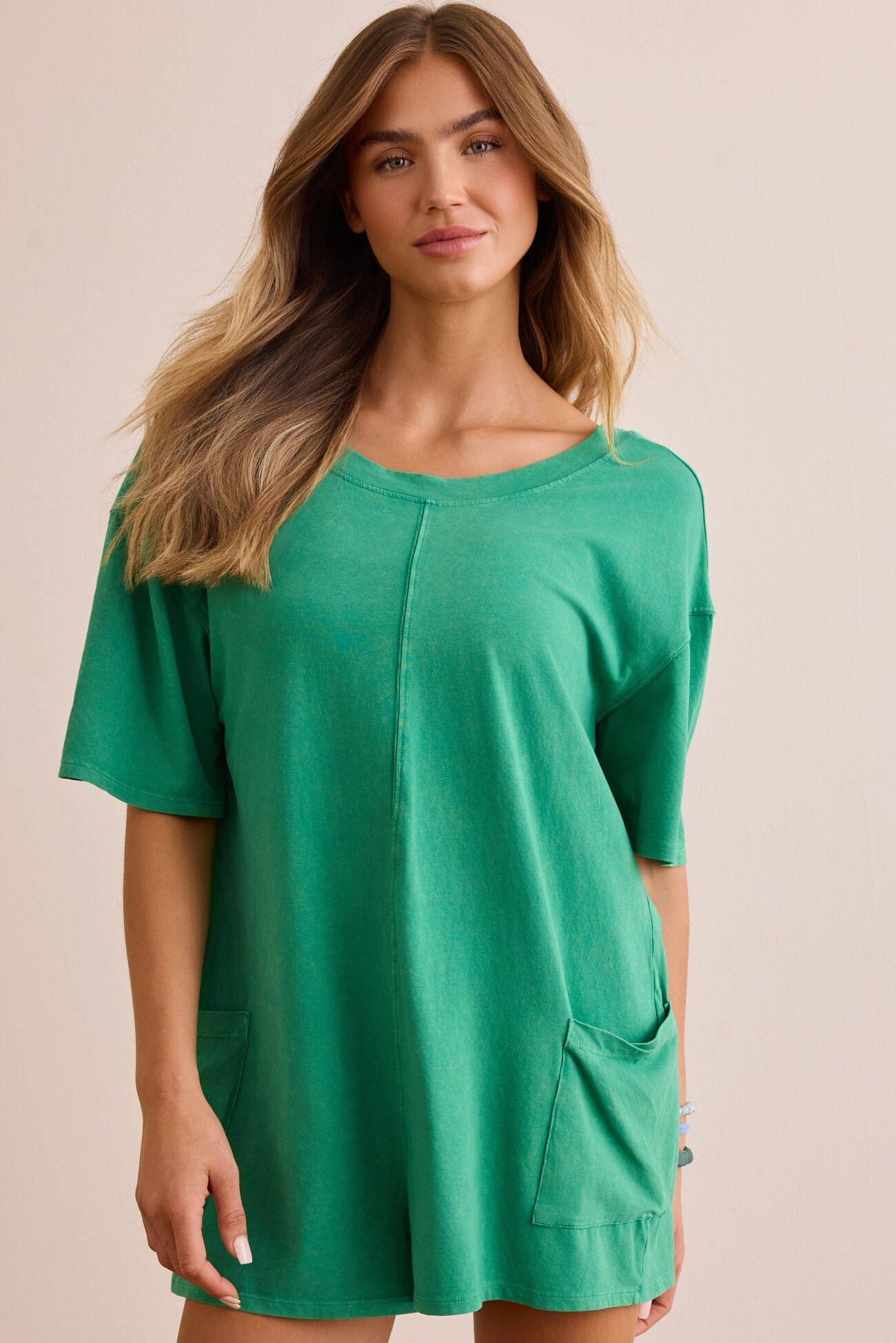 Hang Tough Washed Reversible Tee Romper Product Image