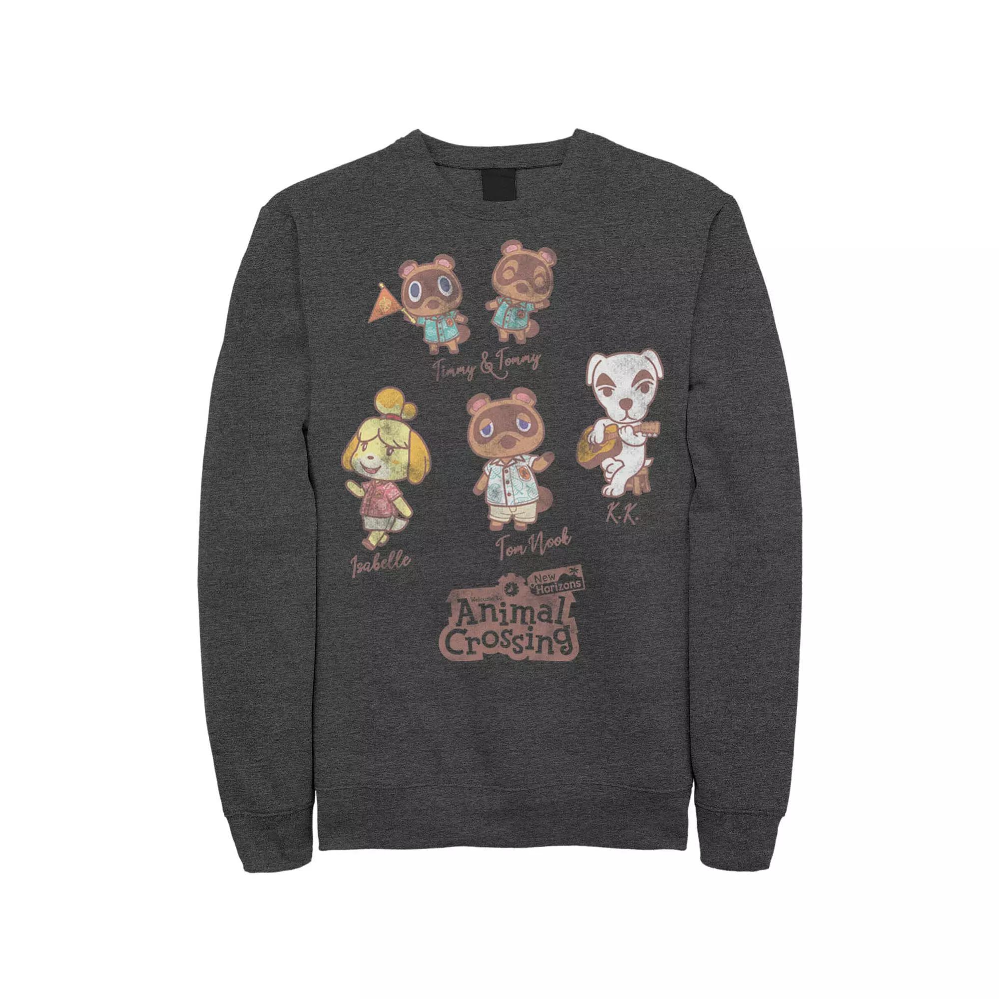 Men's Nintendo Character Textbook Group Shot Text Sweatshirt, Size: XXL, Grey Heather Product Image