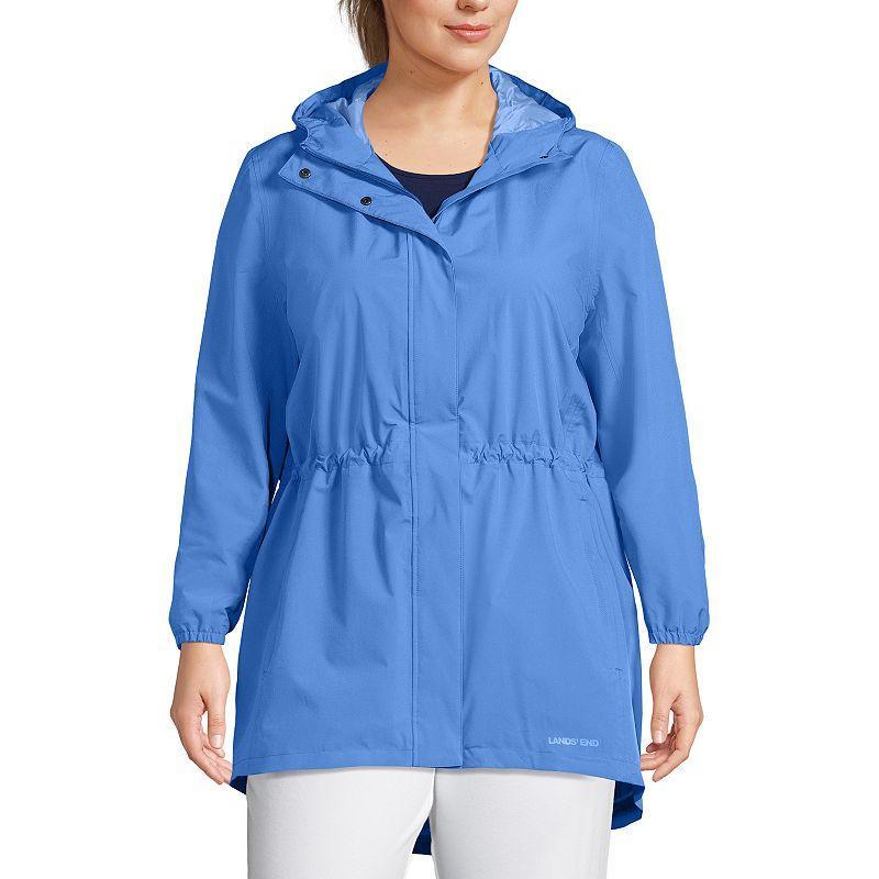 Plus Size Lands' End Hooded Packable Raincoat, Women's, Size: 1XL, White Product Image