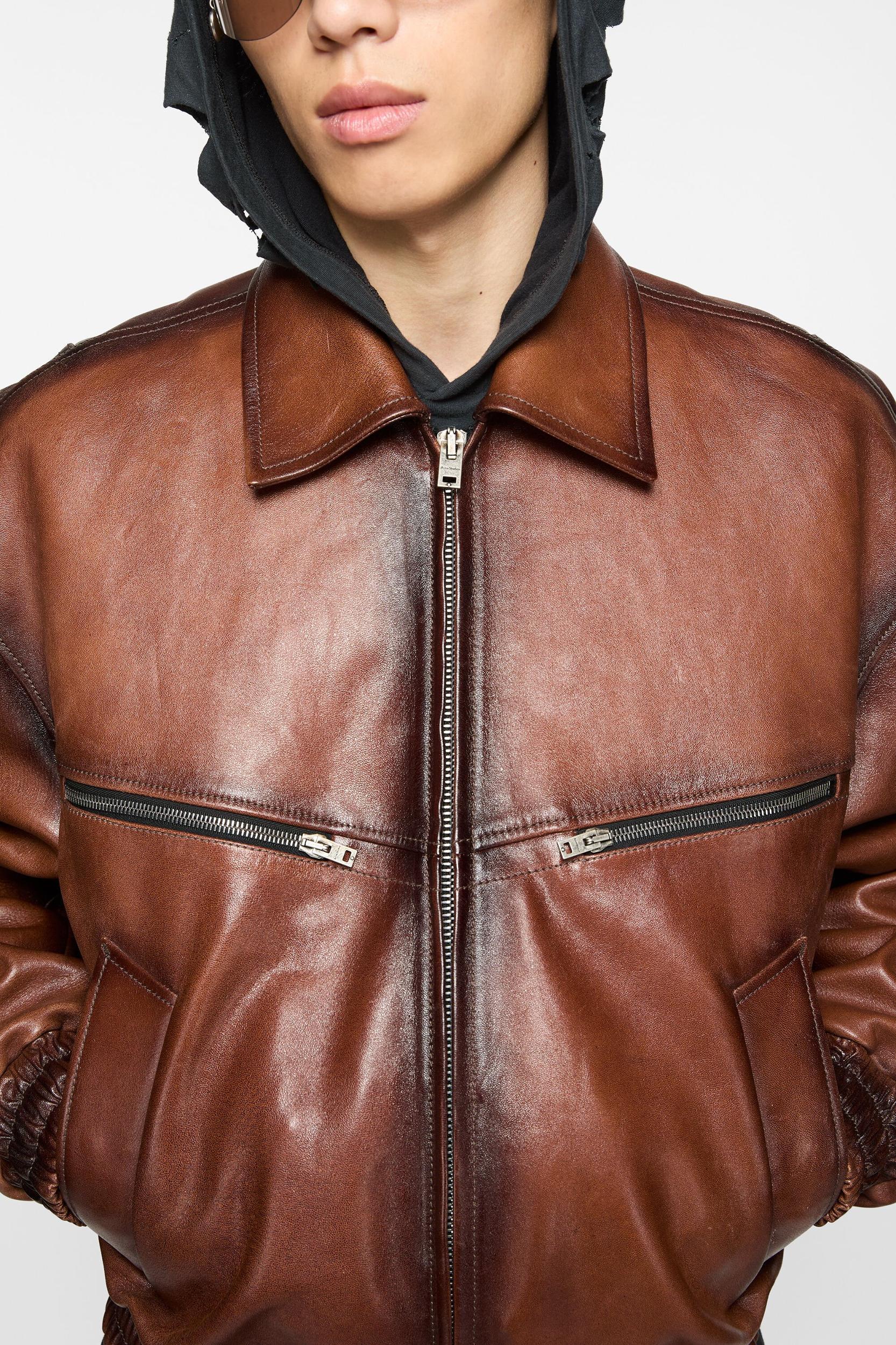 Leather bomber jacket Product Image