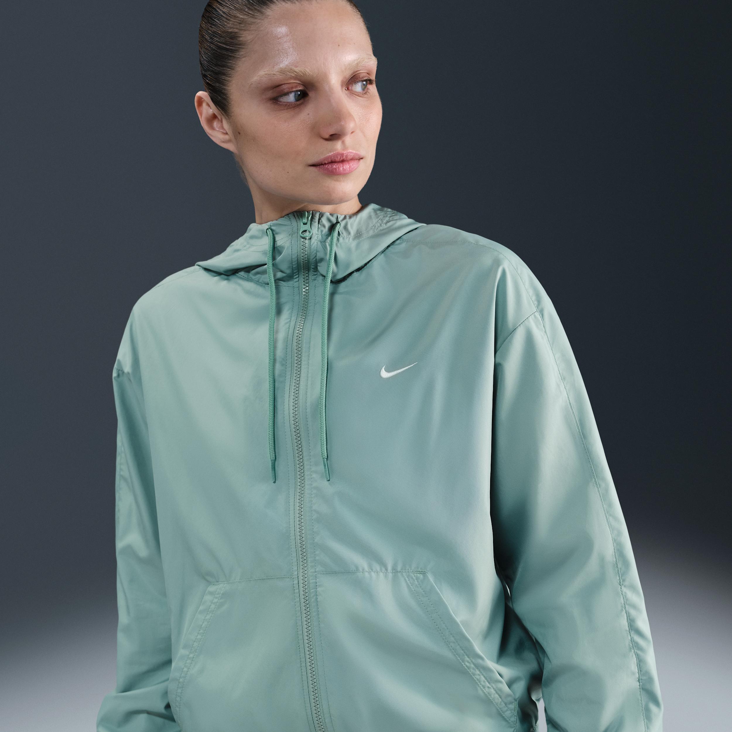 Womens Nike Sportswear Classic Wovens Loose UV Hooded Jacket | FV6298-017 Product Image