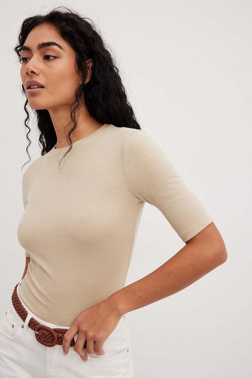 Round Neck Ribbed Top Product Image