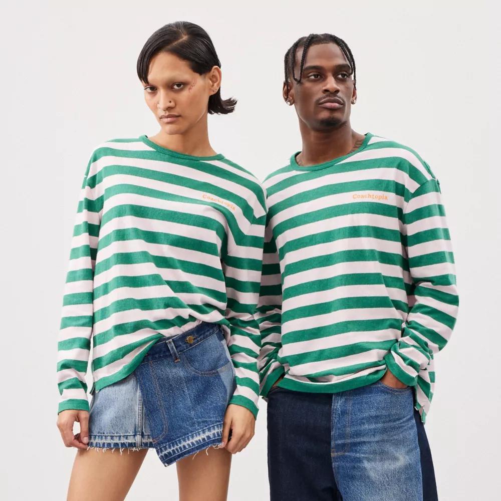 Long Sleeve T Shirt With Stripe Pattern Product Image