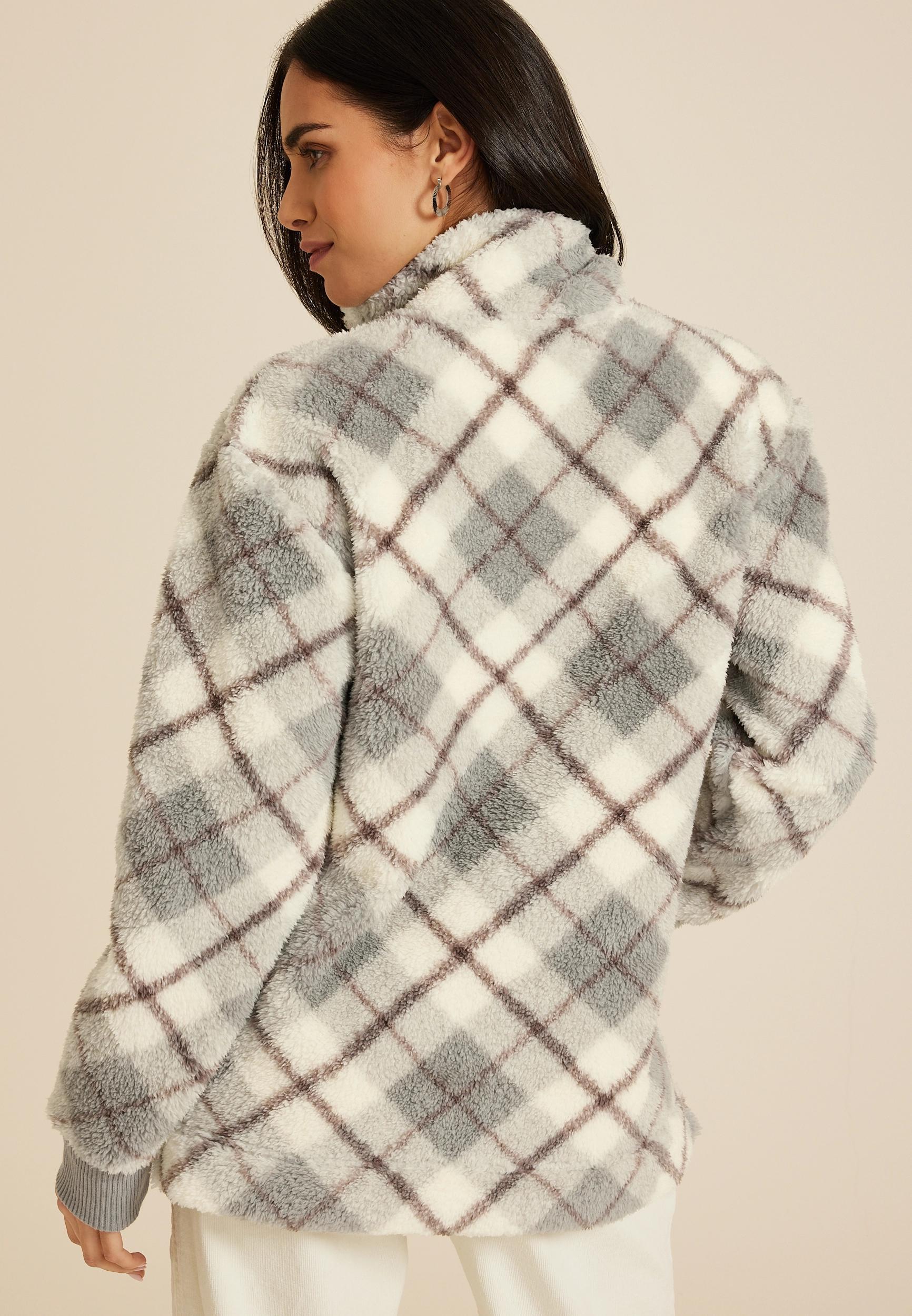 Sherpa Plaid Pullover Sweatshirt Product Image