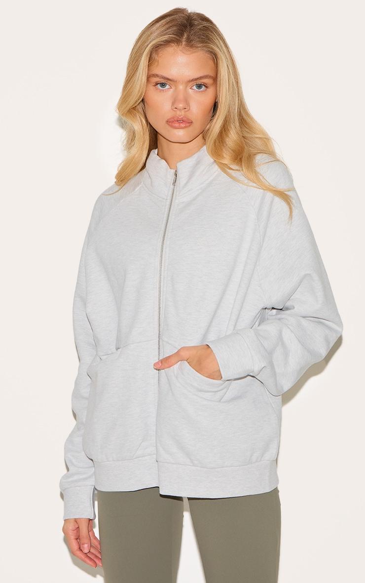  Ash Grey Premium Oversized Track Top Product Image