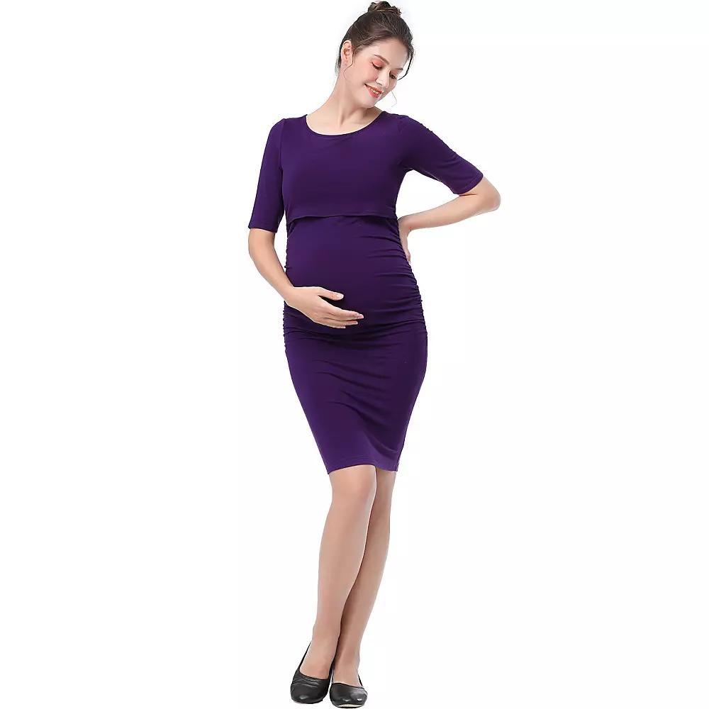 Maternity Pokkori Ruched Nursing Sheath Dress, Women's,  Product Image