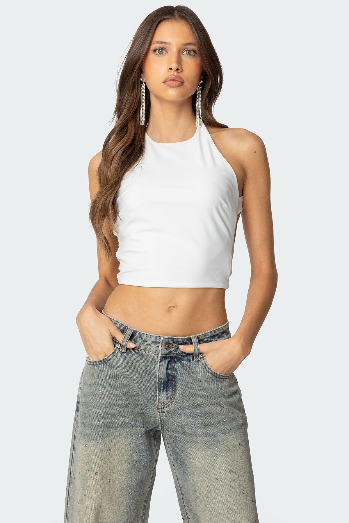 Caity Backless High Neck Top Product Image